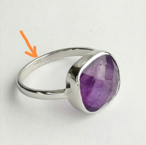 Silver and Purple Gemstone Ring Fit for Royalty and Dreamers - Picture 2 of 4